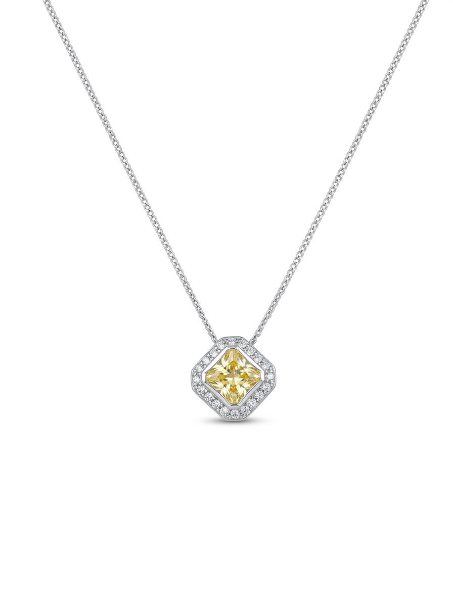 Canary Halo · Princess-Cut Yellow CZ