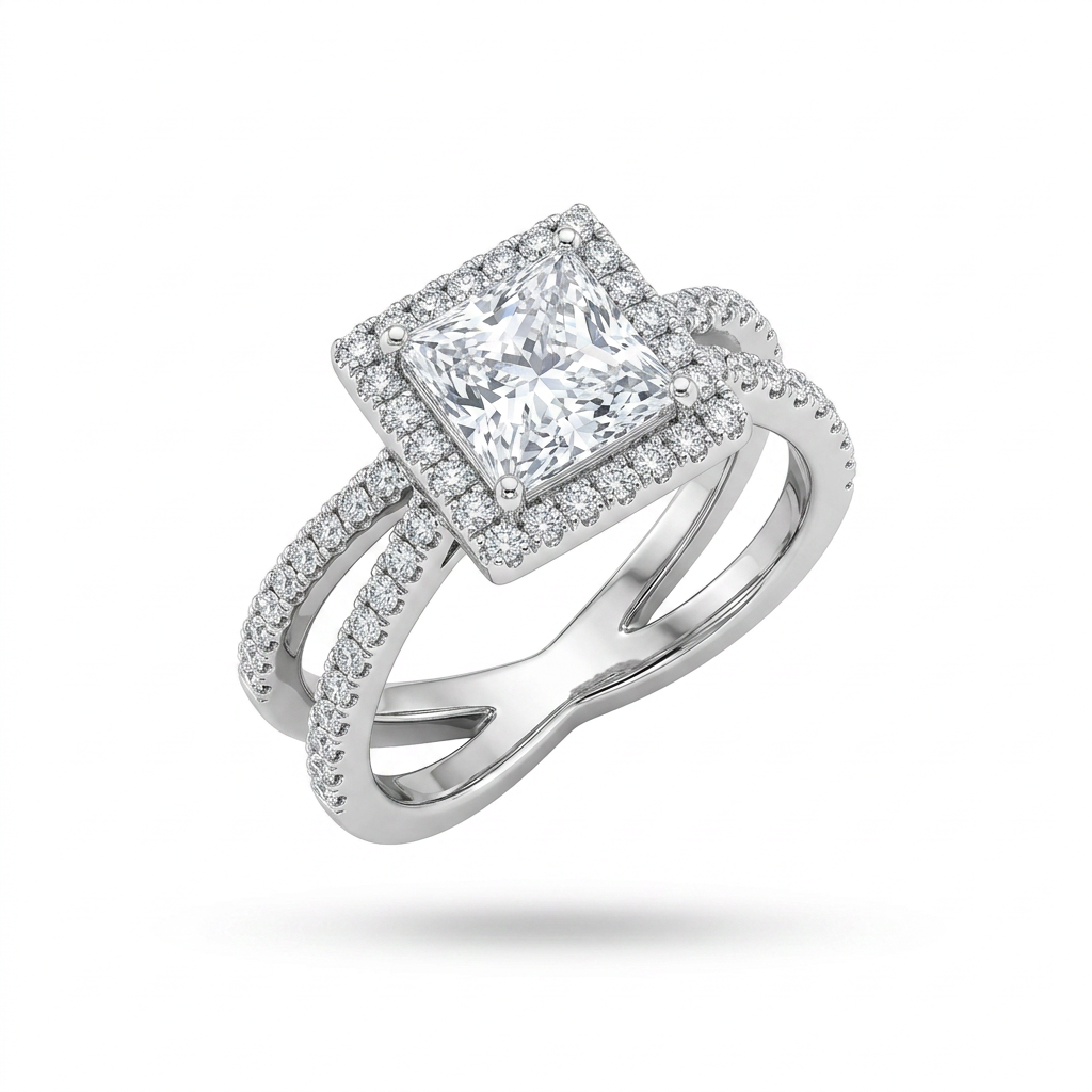 Carré Royal · Princess Halo Split-Shank